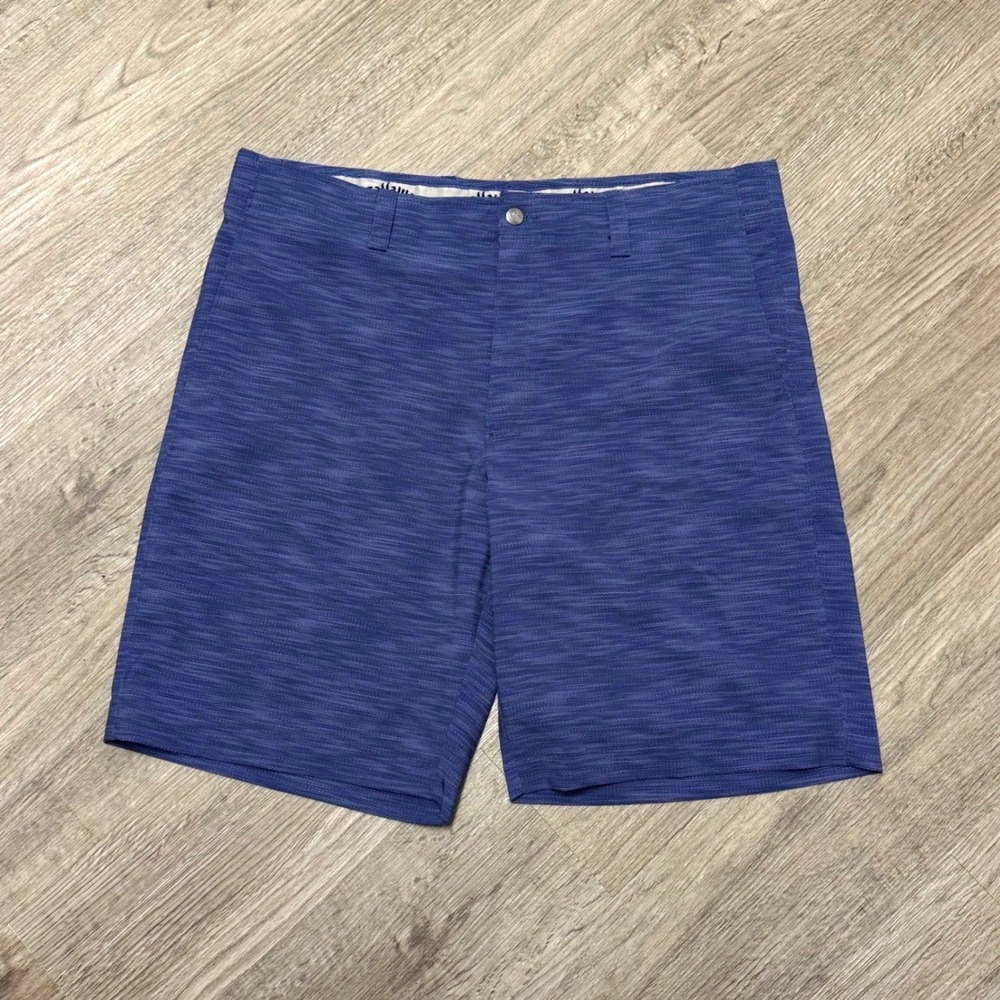 Callaway Mens Blue Space Dye Golf‎ Shorts Size 36 Performance Stretch Flat Front